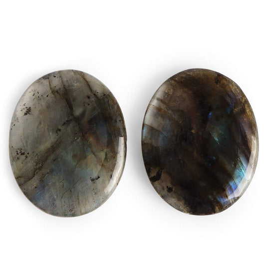 Artistone Labradorite Crystal Chakra Worry Stones Oval Shaped Palm Thumb Pocket Stones for Crystal Healing Reiki Meditation Anxiety Stress Relief Therapy
