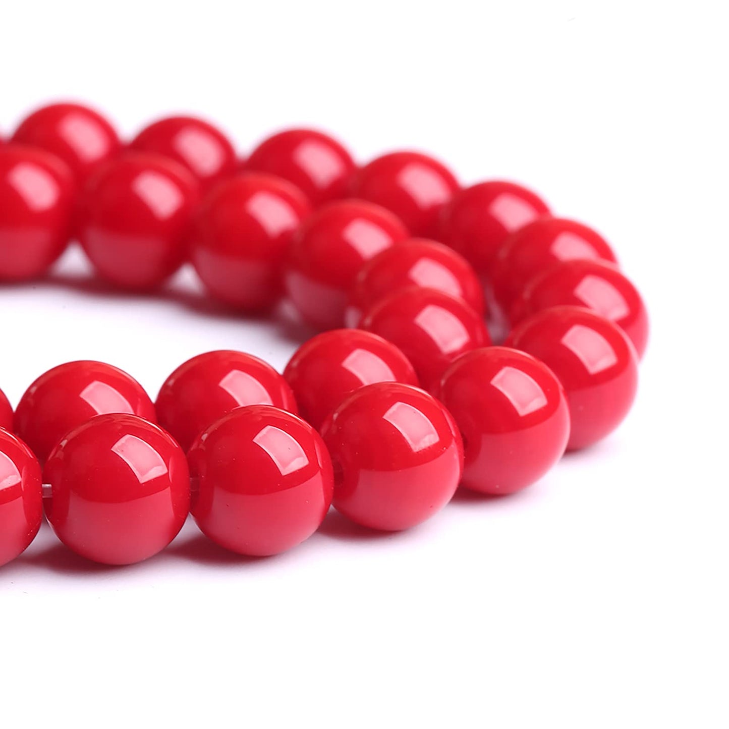 160PCS 4MM Red Glass Round Spacer Loose Beads for Jewelry Making DIY Bracelet Necklace