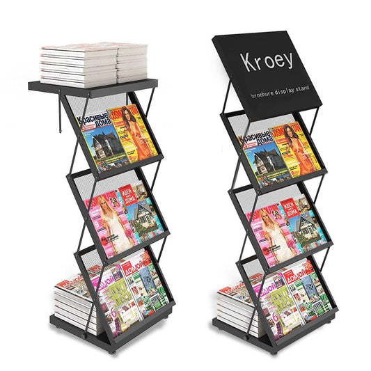 Kroey foldable brochure display stand,magazine holder for exhibition and trade show,Office magazine rack