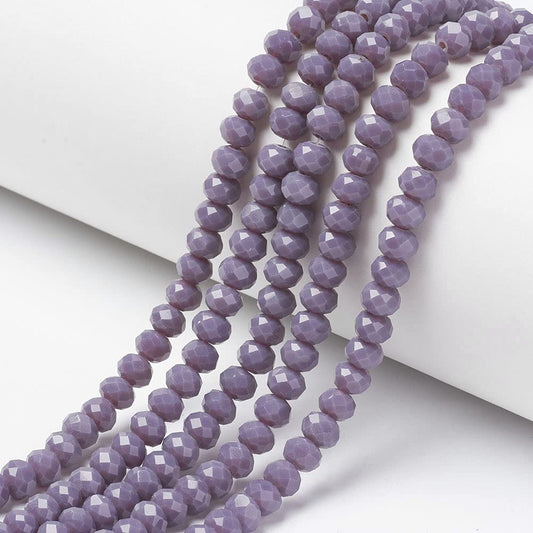 10 Strands Briolette Crystal Glass Beads 4x3mm Faceted Rondelle Opaque Glass Tiny Loose Beads 1300pcs for Bracelets Jewelry Making