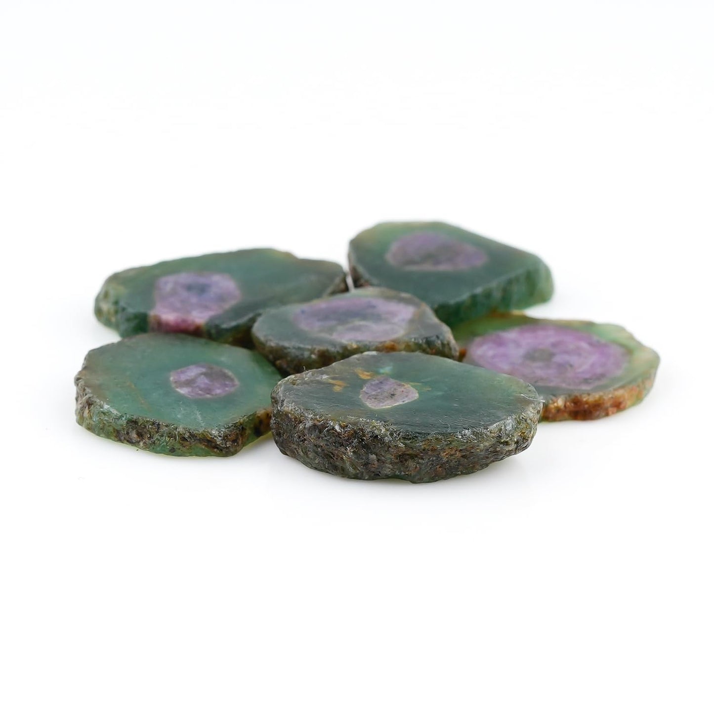 ColouredRocks (6pcs.) RUBY KYANITE Raw Crystals, Raw Stones, Rough Gemstones, Jewelry Making Supply, Cabbing, Polishing, Cutting, DIY, Crafts (50+ carats.) (14-18 mm.)