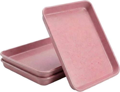 11x9 Baking Pan Set of 3 - Non-Stick Rectangular Cake & Brownie Pans in Pink | Perfect for Home Baking