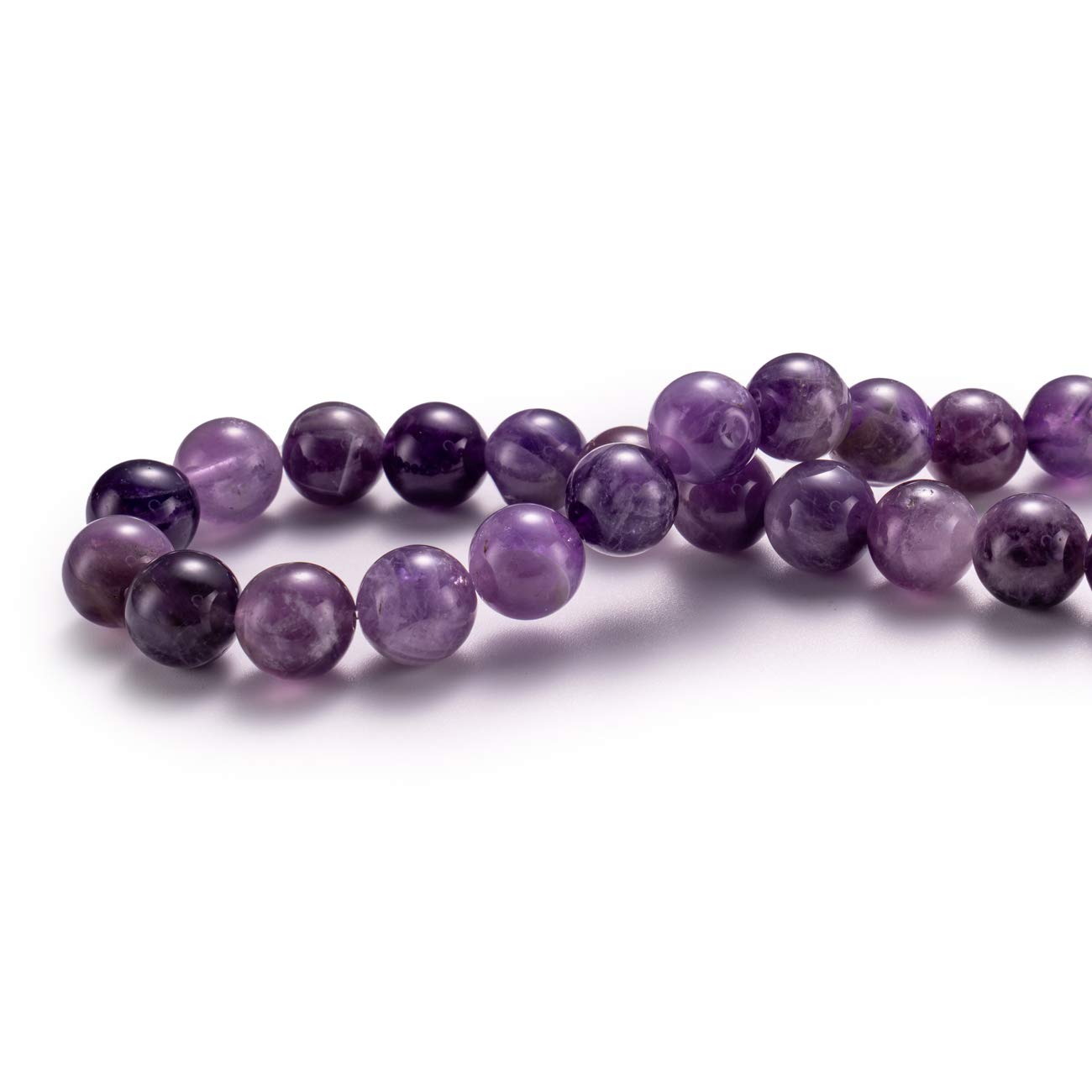 BEADIA Natural Amethyst Crystal Stone Round Loose Semi Gemstone Beads for Jewelry Making 10MM 38PCS