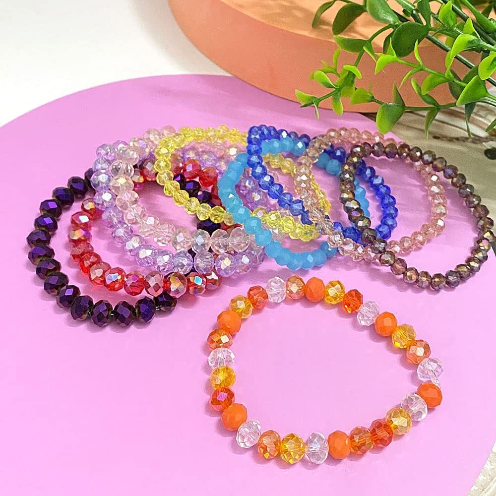 YHYPOCI 100pcs 8mm Crystal Glass Beads for Crafts Faceted Rondelle Glass Beads for Jewelry Making Crystal Spacer Beads for Necklaces Bracelets Earrings DIY Craft(Grass Green AB)