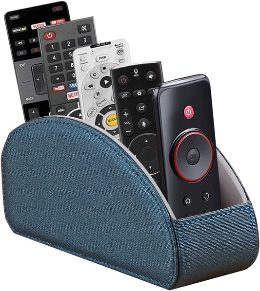 Arniche 5 Leather Remote Control Holder,TV Remote Caddy with Compartments,Desktop Organizer,for Store