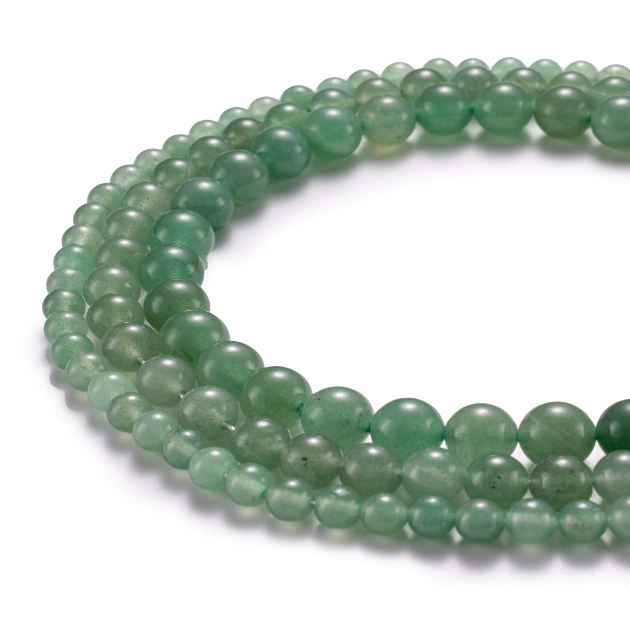 BEADIA Natural Green Aventurine Jade Stone Round Loose Semi Gemstone Beads for Jewelry Making 8MM 44PCS