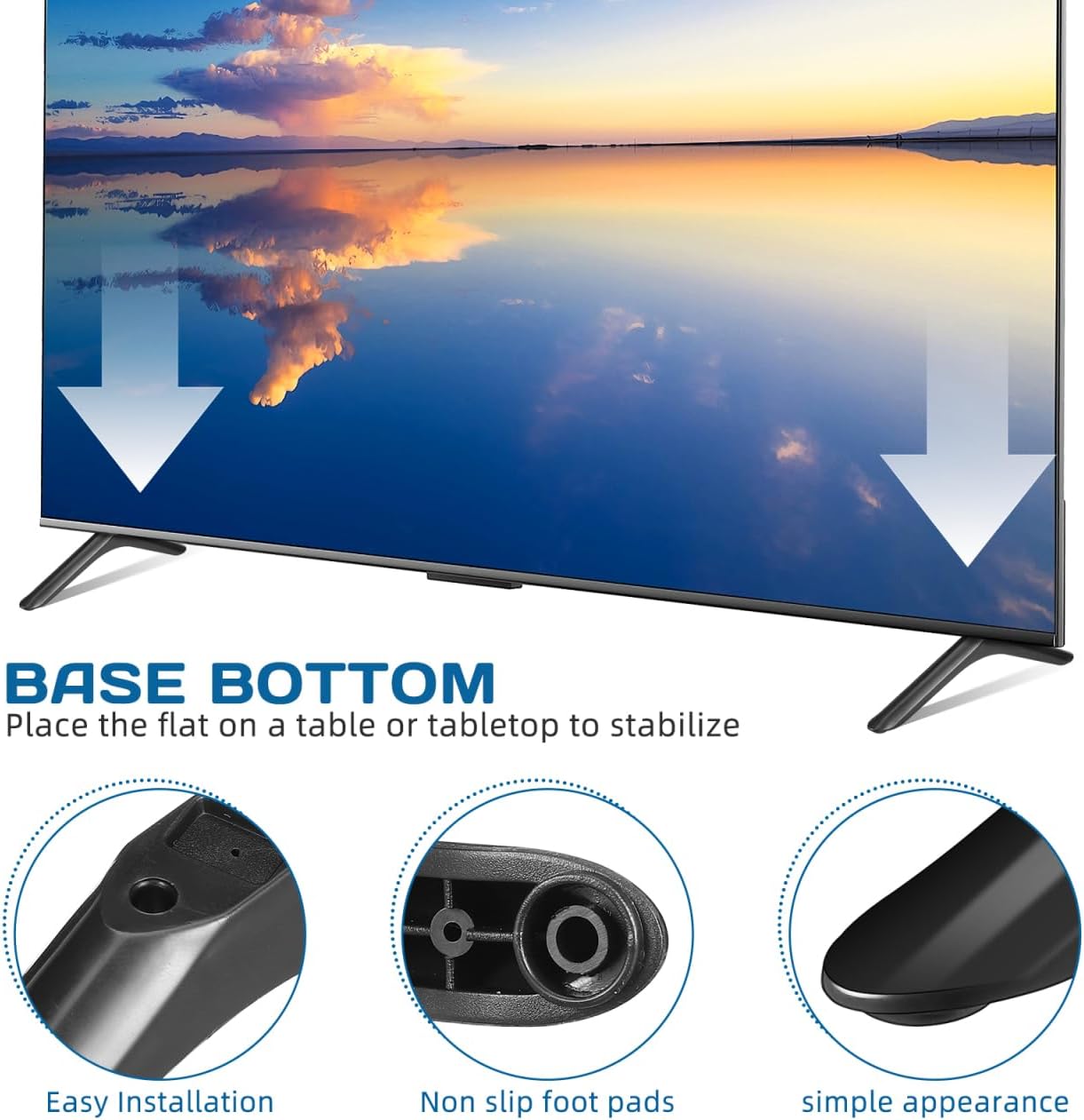 32 Inch BESTYASH Universal Tv Stand Legs with Screws Replacement Tv Feet Base Stand Mount for Smart Tvs Tabletop Use