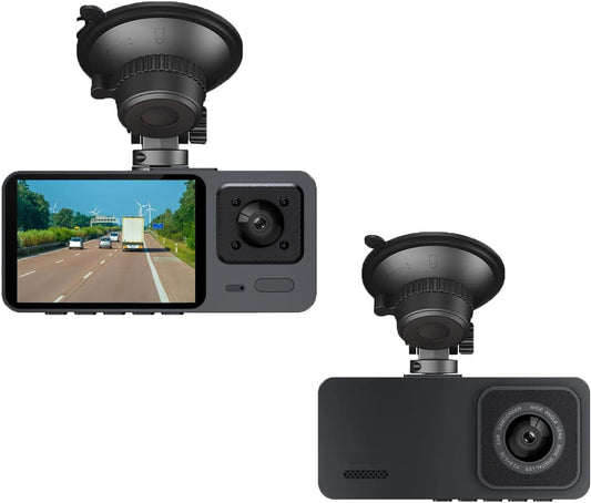 X W EI UNION 2K 1080P 2 Inch Dash Camera Front and Inside Dash Cam for Car Security Video Recorder with Audio Plug