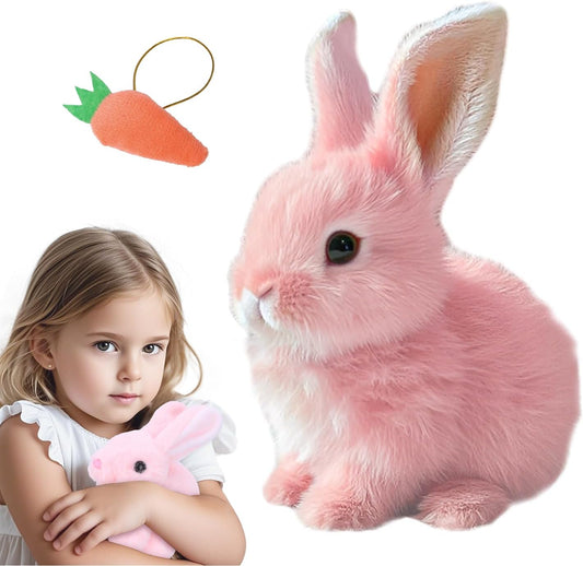 RichRabbit Bunby - Realistic Interactive Bunny Toy | Jumping, Twitching Ears - Pink