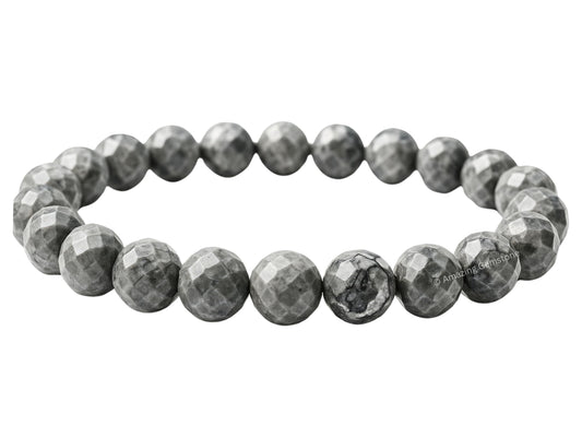 Amazing Gemstone Map Stone Bracelet for Women - Chakra Mens Bracelet Protection Crystals&Healing Stones - Blessing Bracelet Spiritual Meditation Gift (Faceted Beaded Bracelet)