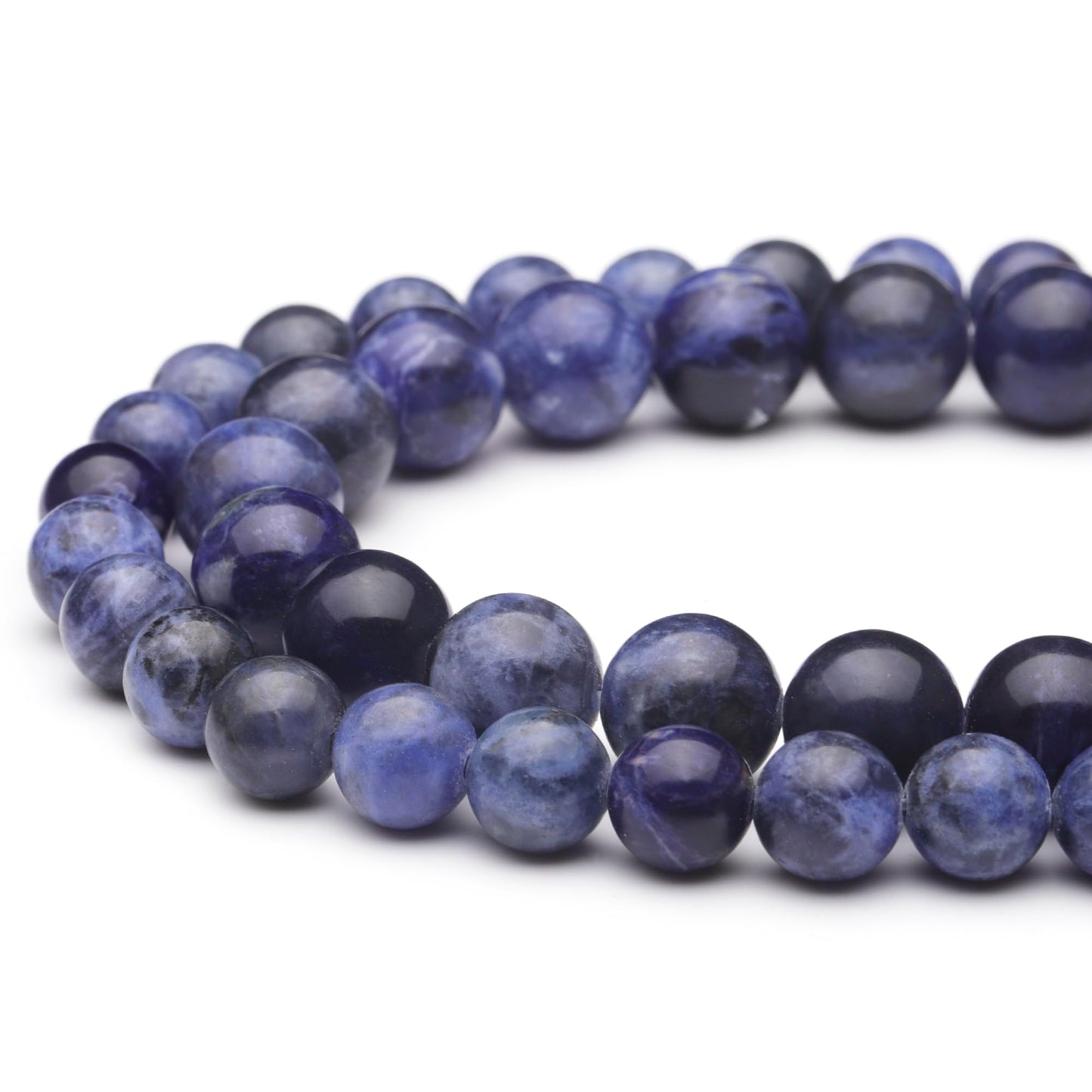 Youngbling Natural Gemstone Beads for Jewelry Making,10mm AAA Blue Sodalite Polished Round Smooth Stone,Genuine Real Stone Beads for Bracelet Necklace 15 Inch
