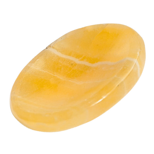 Anaya Agate Yellow Calcite Worry Stones Certified Crystal Thumb Worry Stone for Anguish, Relaxing and Soothing Balance Stones for Meditation, Stress Relief Crystals and Healing Stones for Men, Women