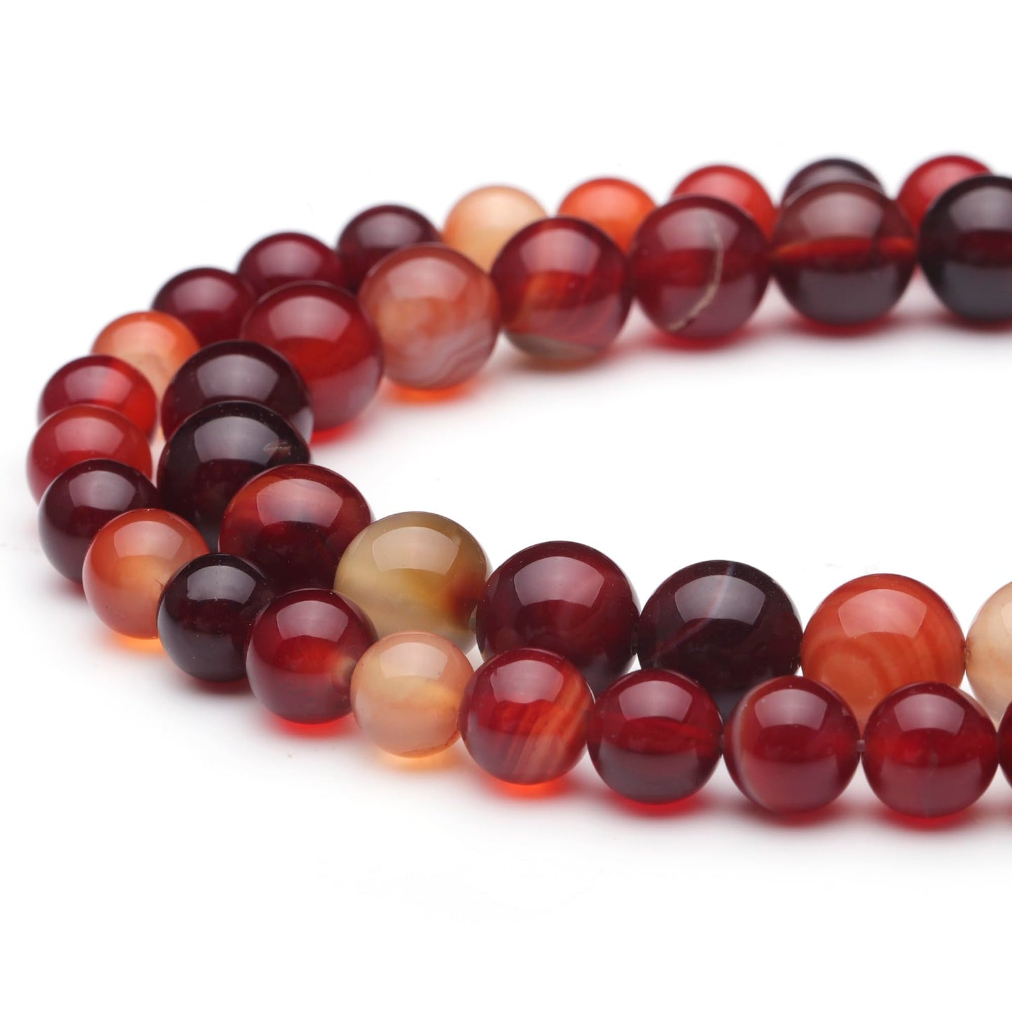 Youngbling Natural Gemstone Beads for Jewelry Making,10mm Wine Red Agate Polished Round Smooth Stone,Genuine Real Stone Red Beads for Bracelet Necklace 15 Inch
