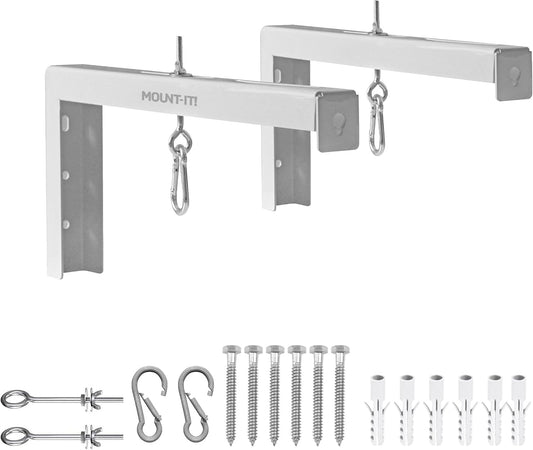 12 inch 1 66 Lb Mount-It! Projector Screen Wall Mount L-Brackets - Extra Large Wall and Ceiling Hanging Mount for Home