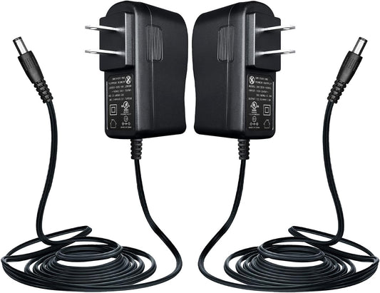 ANLINK 2PCS 12V 1A/1000mA 10ft 12W UL Listed Long Cord Power Supply Adapter, AC to DC Switching Adapter Replacement