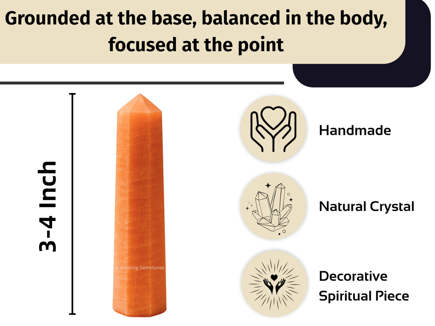 Amazing Gemstone Red Aventurine Crystal Towers - Natural Healing Crystal Point Obelisk for Reiki Healing and Crystal Grid (3" to 4" INCH)