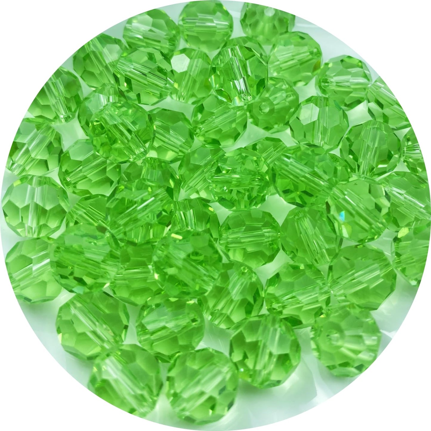 Xinhongo Crystal Glass Beads 400 Pieces 4mm Round Faceted Glass Spacer Beads for Jewelry Making Bracelet Earring Necklace DIY Craft Supplies(Light Green)