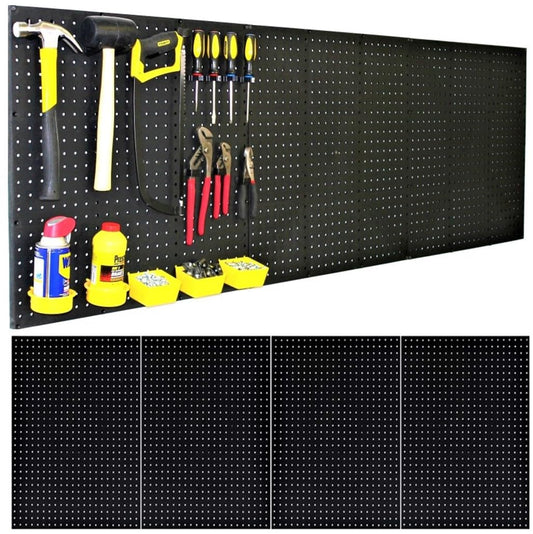 WallPeg Pegboard Kit - 4 Each 24"x16" Peg Board Panels - Made in USA - Mounted Size is 64" x 24" Pegboards Wall Organizer for Walls Home, Garage Tool Storage, Office Organization, Kitchen, Craft Room