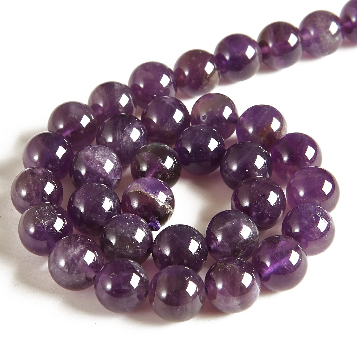 100pcs 10mm Amethyst Beads Natural Gemstone Beads Round Loose Beads for Jewelry Making