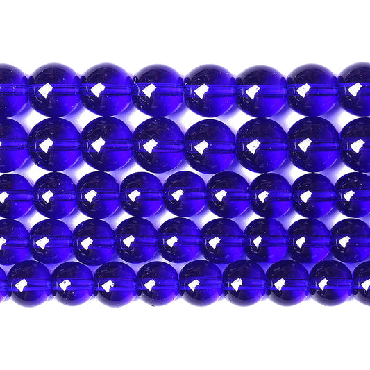 10mm 36pcs Lapis Blue Glass Stone Beads for Jewelry Making Round Loose Spacer Crystal Energy Healing Power Stone Beads DIY Bracelet Necklace Accessories(Lapis Blue Glass, 10mm)