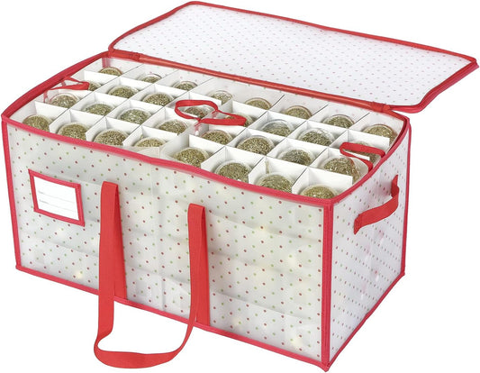 Sattiyrch Christmas Ornament Storage Box - Durable, Dust-Proof Organizer with Customizable Dividers | Holds 128 x 3-Inch Ornaments