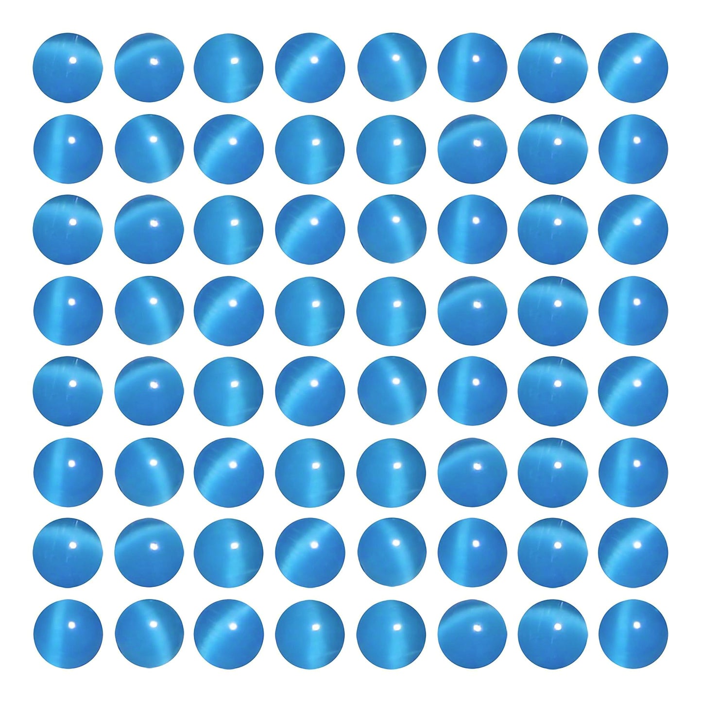 MJDCB 30pcs Sky Blue Cat Eye Stone Beads 12mm Round Crystal Loose Bead for Jewelry Making DIY Bracelets Necklace