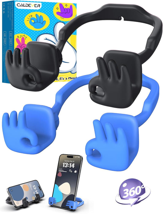 CALDEVER 2 Pack Gifts for Teens Boys Men Kids Cell Phone Stand: Teenage OK Sign Phone Holder for Desk Gift for Adults
