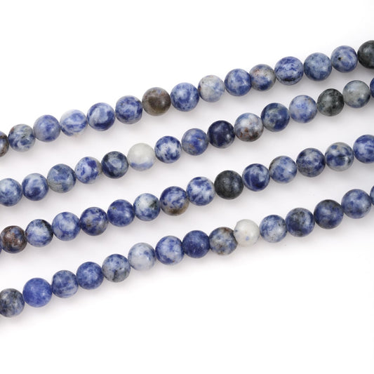 10mm 38pcs DIY Natural White Sodalite Stone Beads Round Healing Crystal Gemstone Loose Beads for Jewelry Making Handmade Bracelet Necklace