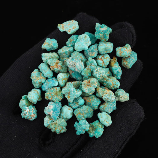 CRYSTALIS Wholesale Bulk 50pcs Arizona Copper Turquoise Natural Raw Crystals, Loose Gemstone Rough Jewelry Making Supply, Chakra Healing Stones, DIY, Gem Collection (90+ carats) (4-8mm)