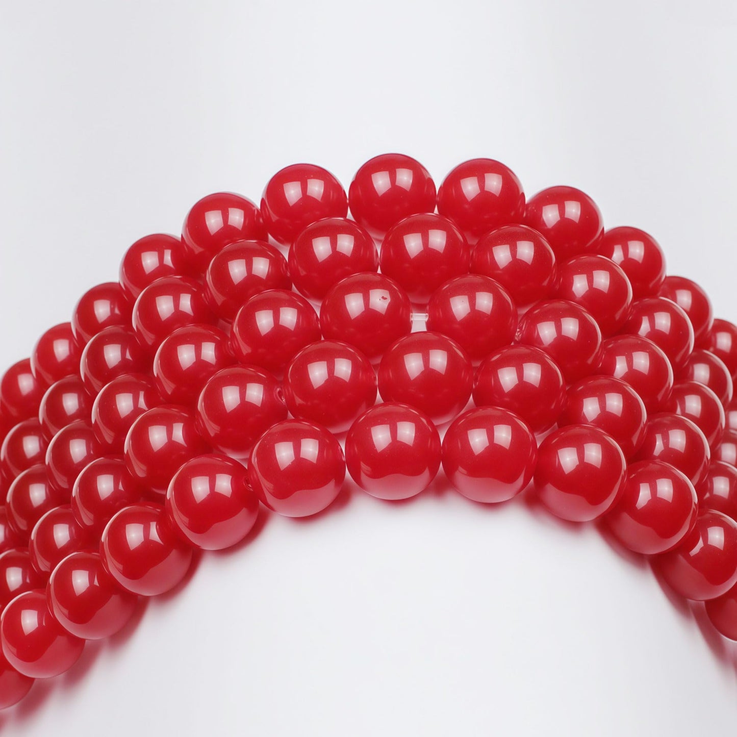 MJDCB Natural Red Jade Round Loose Beads for Jewelry Making DIY Bracelet Necklace (8mm)