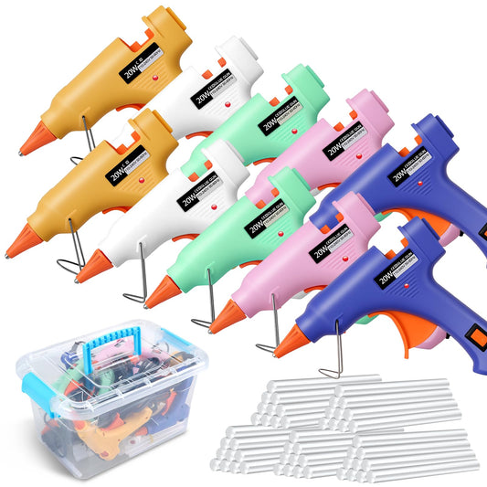 10 Pack Mini Hot Glue Gun with 50 Glue Sticks, 5 Colors Mini Hot Glue Gun Set, Small Hot Glue Gun Kit with Storage Box for Crafts & School Class Projects, Craft Glue Guns for DIY Arts & Home Repair