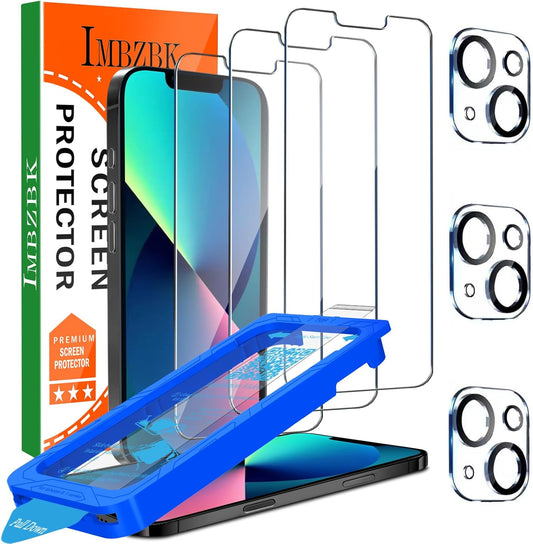 3 Pack 13 [6.1 INCH] 3 IMBZBK [Auto-Dust Removal] Screen Protector for iPhone Accessories, Case Friendly Film, Military
