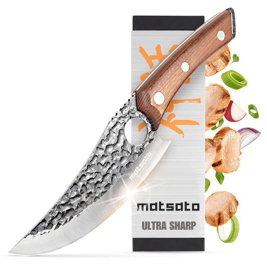 Matsato Chef Knife - Kitchen Knife for Cooking, Chopping. Japanese Steel Knife for Home, BBQ, Balance & Control, 6.3 Inch