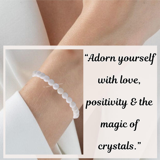 Amazing Gemstone White Moonstone Bracelet for Women Men's Gifts - Protection Healing Crystal Bracelet - 6mm Gemstone Beaded Adjustable Bracelet