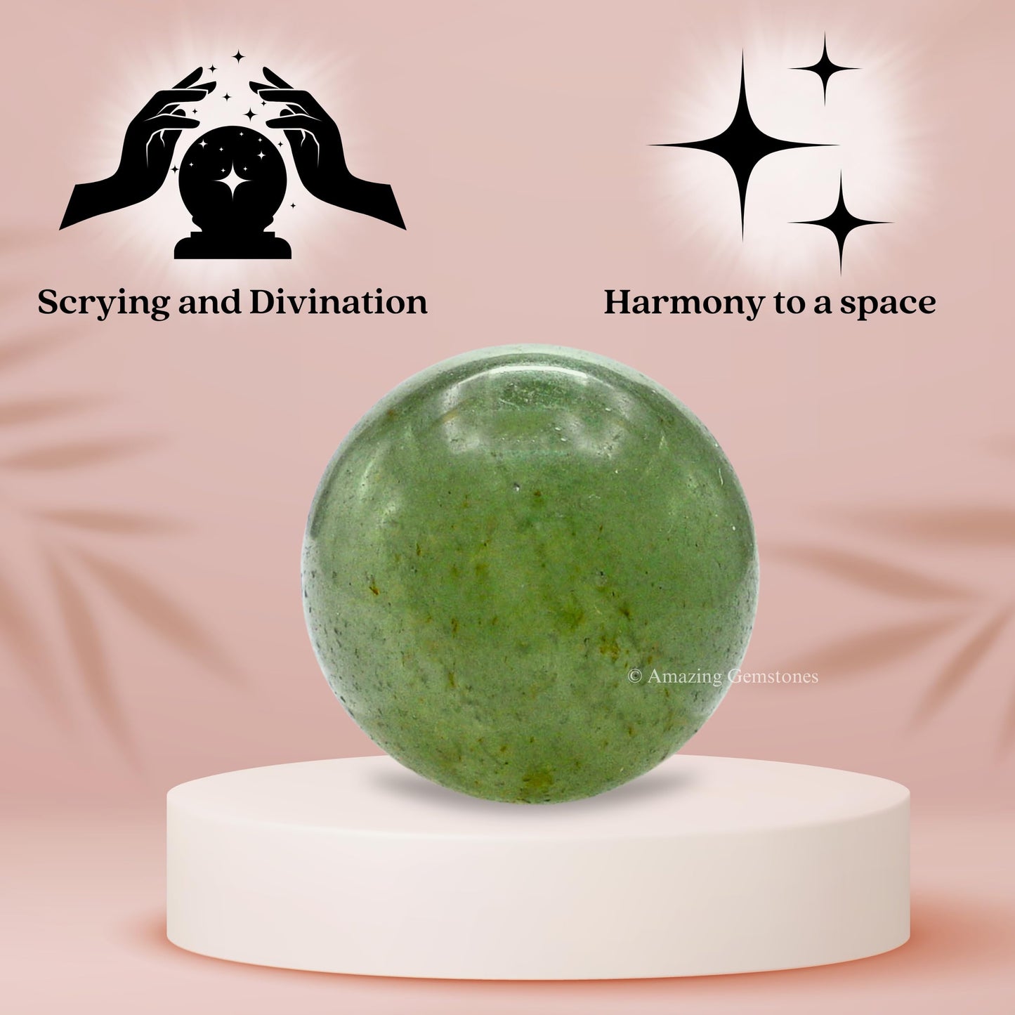 Amazing Gemstone Green Aventurine Crystal Ball - 1 Inches Crystal Sphere Meditation Balls for Witchcraft and Decorative Balls - Crystals and Healing Stones Beginners Gift (Pack of 1)