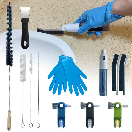 12Pcs Home Crevice Cleaning Brush Set for Kitchen Bathroom - Cup Lid Straw Dryer Vent Gap Cleaning Tools Household Cleaning Supplies