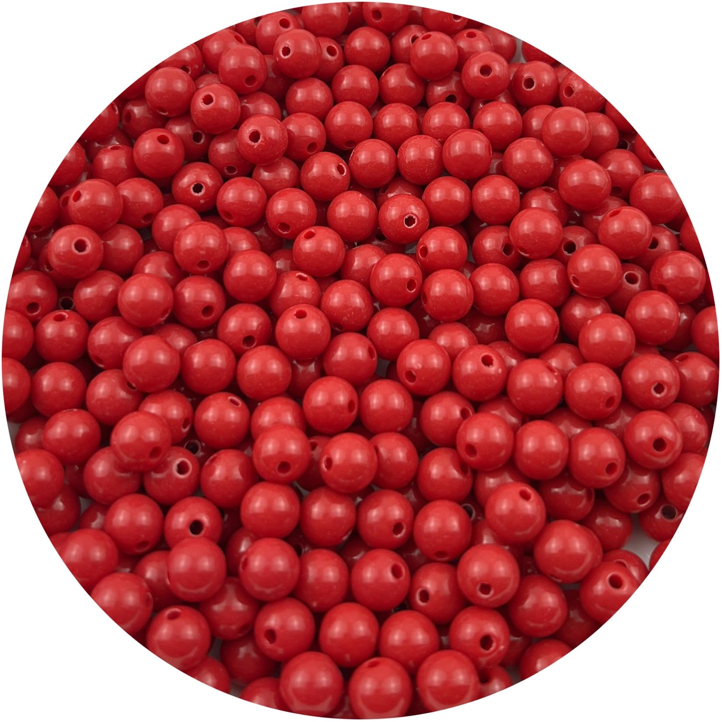 Mulutoo 200Pieces 10MM Acrylic Round Beads Round Acrylic Balls Chunky Beads Smooth Spacer Plastic Pastel Beads Craft Beads for Necklace and Bracelet Making Crafting Supplies(184-bright red)