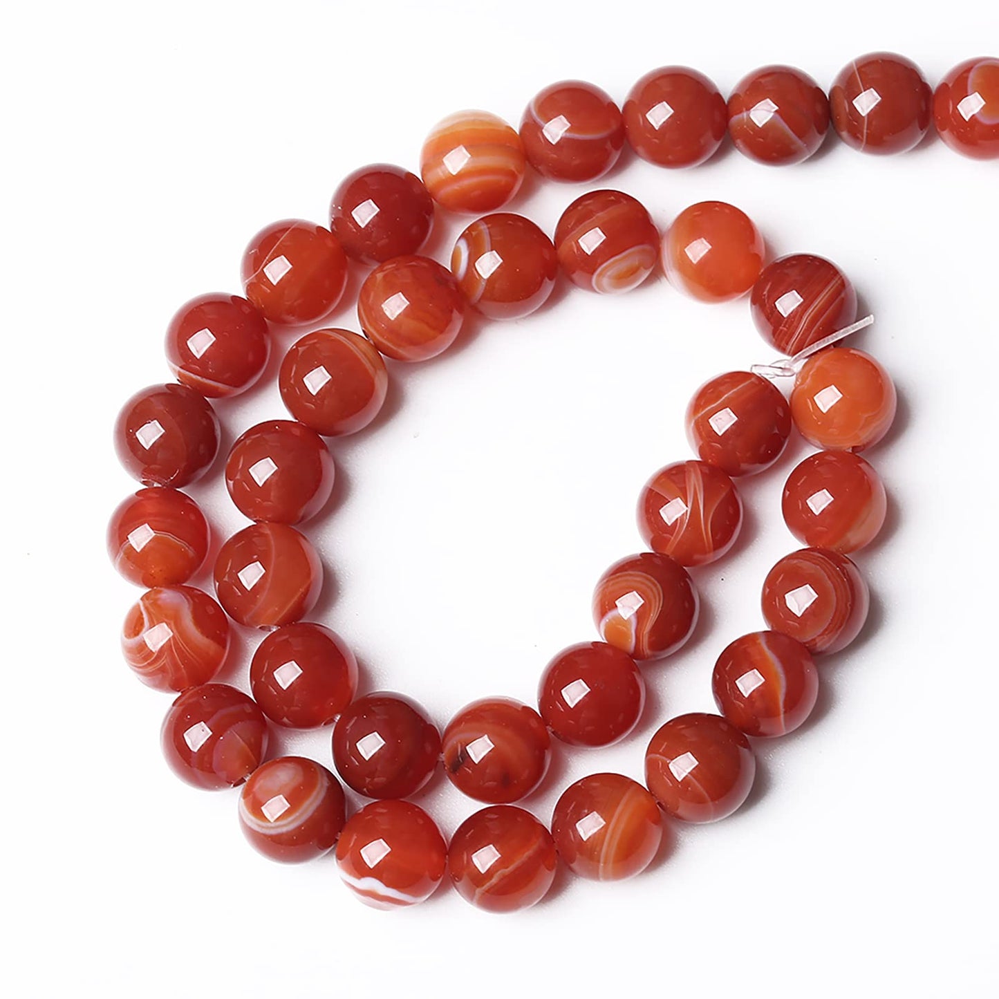8MM 45PCS Natural Stone Red Agate Onyx Loose Beads for Jewelry Making DIY Bracelet Necklace