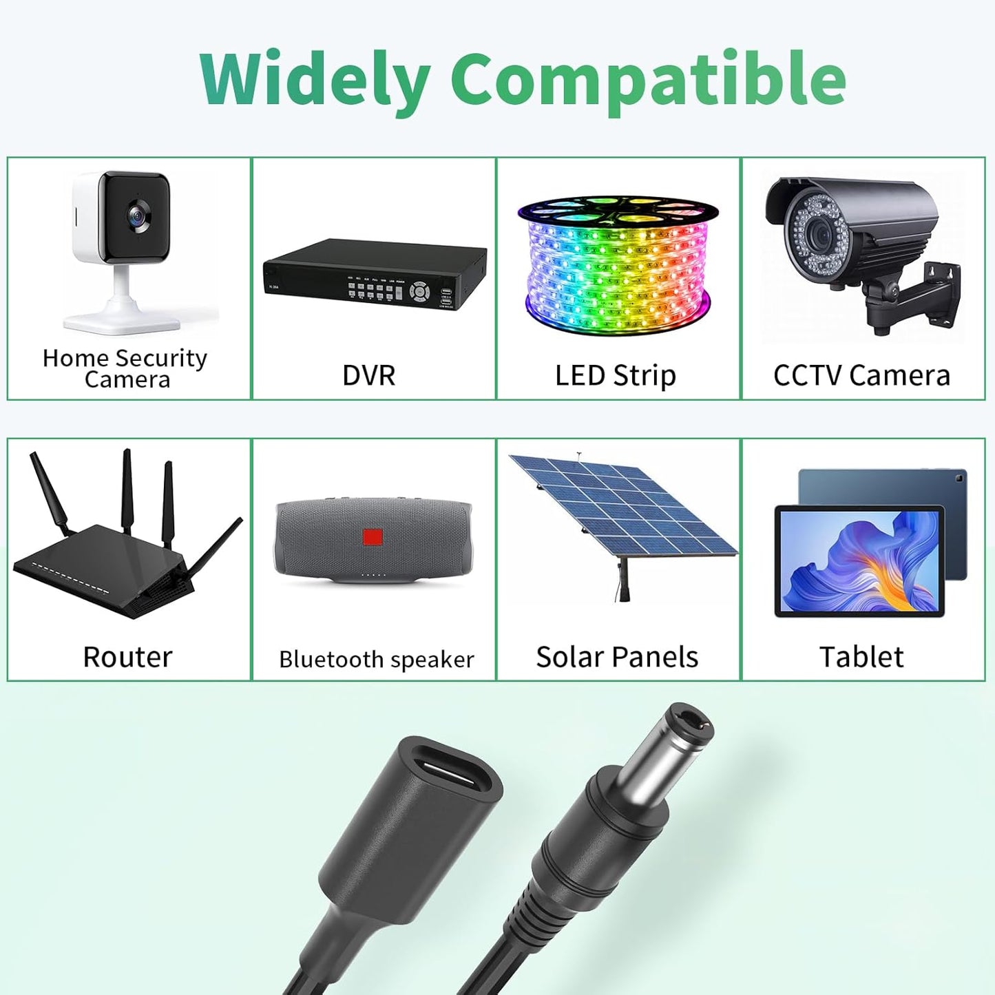 Varbmt 2Pack 15W 5V 3.5mm 1.35mm 3.28Ft PD USB C to DC x Adapter Cable, Type C Female to DC Power Charger Converter
