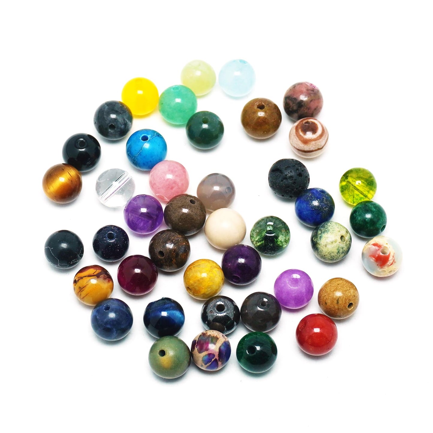 DIQIO Natural Stone Gemstone Beads for Jewelry Making - Galaxy Sea Sediment Jasper Beads for Bracelets, 6mm Semi Precious Crystal Round Beads(58-60pcs, 6mm)