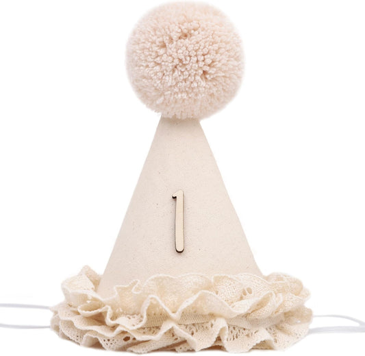 Skiennix Lace 1/2 Birthday Hat - Sweet Floral Princess Crown for 6-Month Celebration