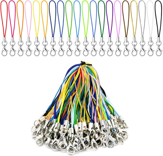 100 Phone Charms Strap, Pcs Cell Phone Lanyard String, Keychain String Bulk Phone Charm Lanyard Charm Strap for Hanging