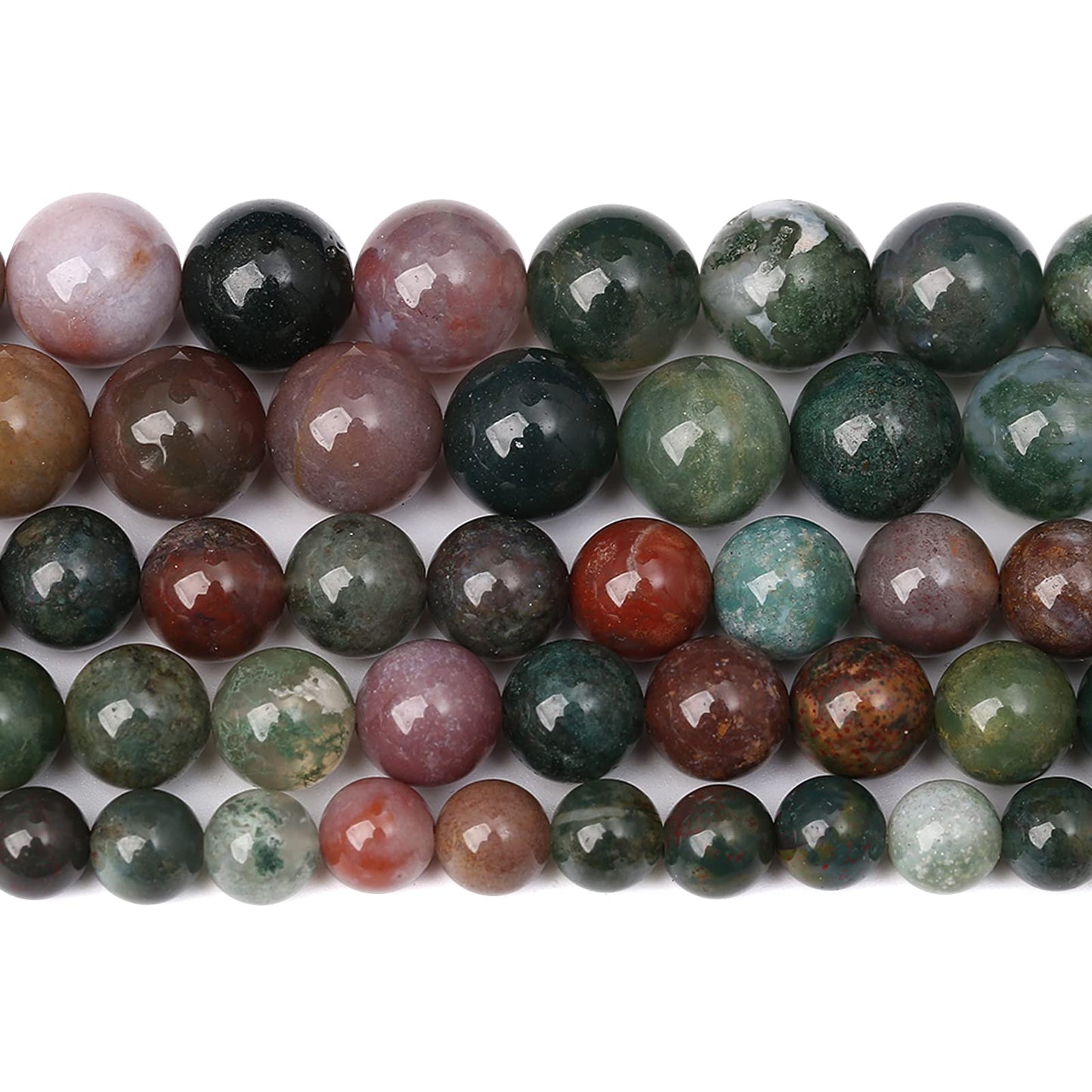 8MM 45PCS Natural Stone India Agate Loose Beads for Jewelry Making DIY Bracelet