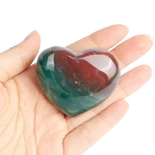 Artistone Ocean Jasper Crystal Heart Gemstone Healing Crystals Natural Heart Shaped Love Stones Carved Palm Worry Stone Chakra Energy Balancing Meditation Good Luck Christmas Decorations 2inch