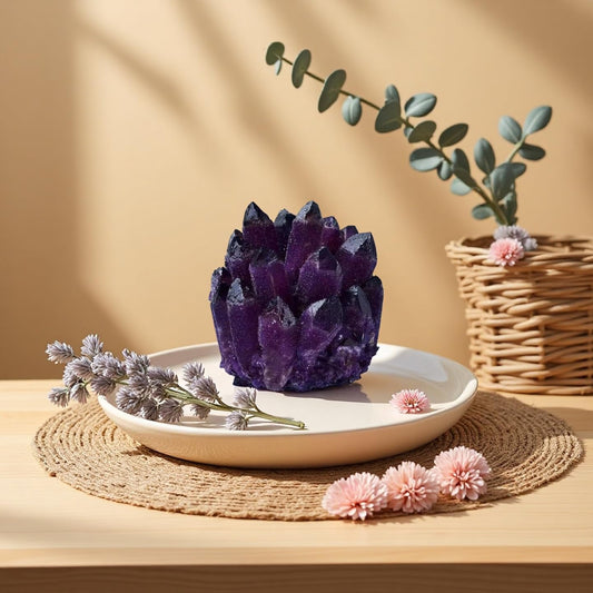 DUKIZA Large Amethyst Crystal Cluster，Real Crystals ，raw Crystal Cluster， Amethyst Stone ，Large Crystals Cluster for Home Decor