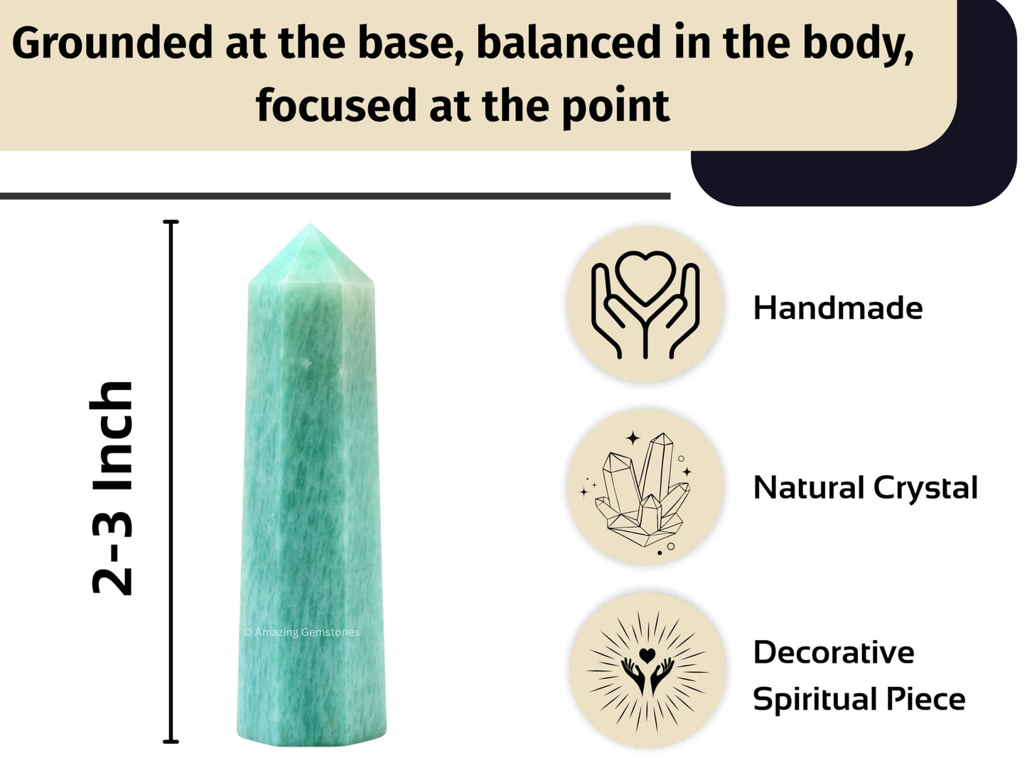 Amazing Gemstone Amazonite Crystal Towers ~ Natural Healing Crystal Point Obelisk for Reiki Healing and Crystal Grid (2" to 3" Inch)