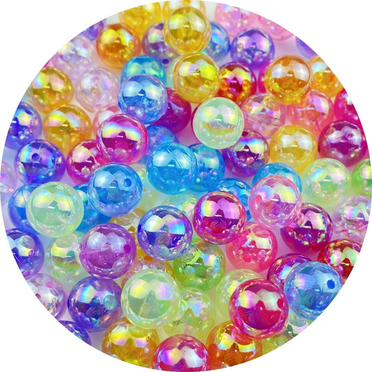 1000pcs Acrylic Round Beads 6mm AB Colors Craft Beads Round Spacer Beads with Holes for Earring Bracelet Necklace Key Chains Jewelry Making(Mix AB Colors)