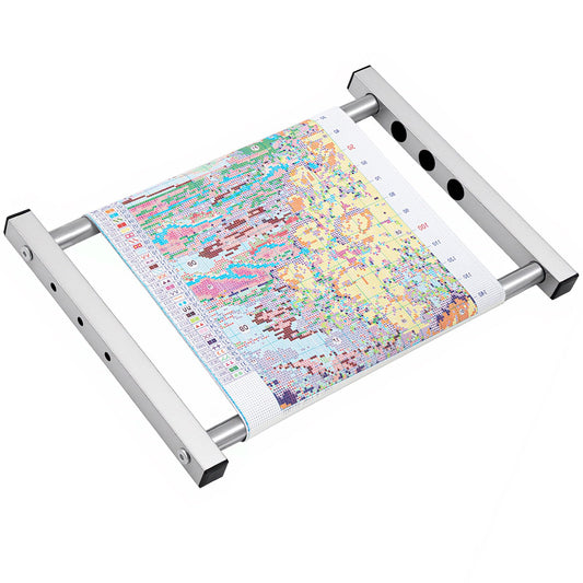 Cross Stitch Stand Frame Scroll – Aluminum Adjustable 4-Width (5.5/7.3/9/11") Embroidery Hoop Stand, Lightweight Metal Needlepoint Frame for Cross Stitch Sewing Tapestry, 18 x 12.6 Inch