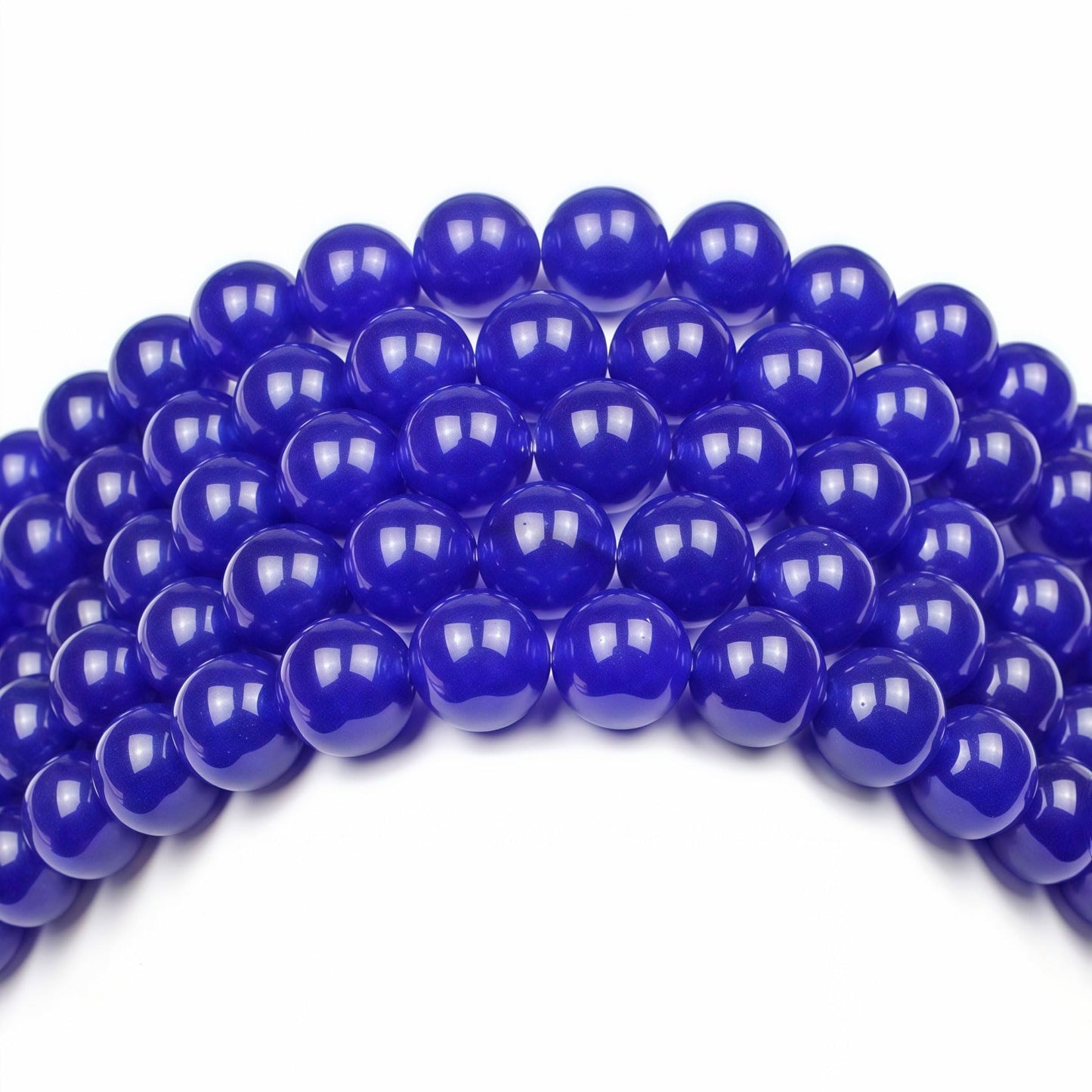 MJDCB Natural Stone Beads Sapphire Jade Round Loose Beads for Jewelry Making DIY Bracelet Necklace (12mm)