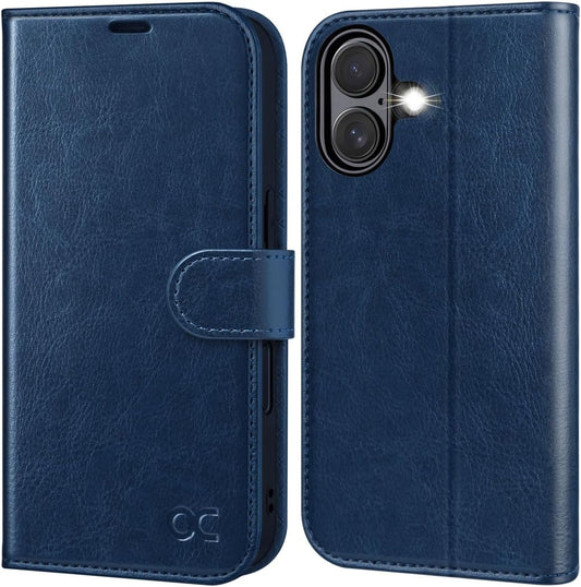 17 6.3 Inch 2025, OCASE Compatible with iPhone Wallet Case, PU Leather Flip Folio Case with Card Holders RFID Blocking